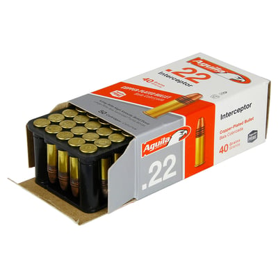 Aguila Interceptor Hyper .22 LR 40gr CPSP 500 Rounds 1470 Fps