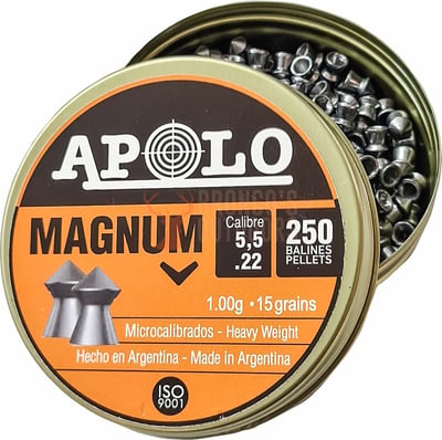 Apolo Magnum Pointed Pellets .22 Calibre 15gr 250 Count
