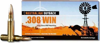 Australian Outback .308 Win 168gr Sierra Matchking HPBT