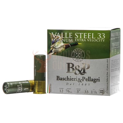 B&P Valle Steel 12ga 3" 33gm #1 250 Rounds