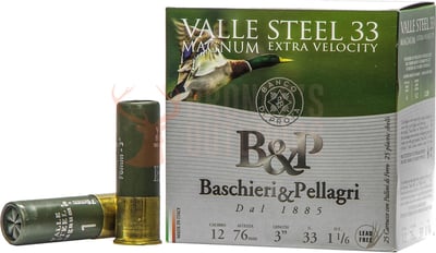 B&P Valle Steel 12ga 3" 33gm #4 250 Rounds