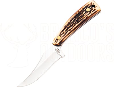 Bear & Son Cutlery Stag Delrin Upswept Skinner 7 1/4"