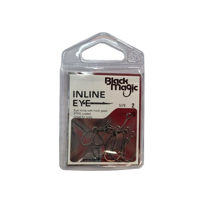 Black Magic Inline Eye Hook Small Pack Size 2