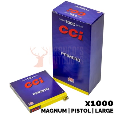 CCI Large Magnum Pistol Primers 1000 Count