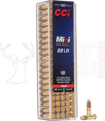 CCI Mini Mag .22 LR 40gr Copper Plated 100 Rounds