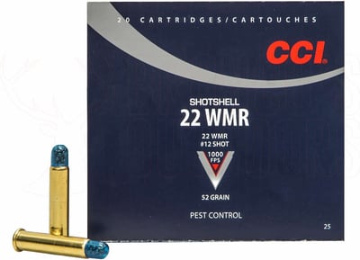 CCI Shotshell .22 WMR 52gr #12 Shot 20 Rounds