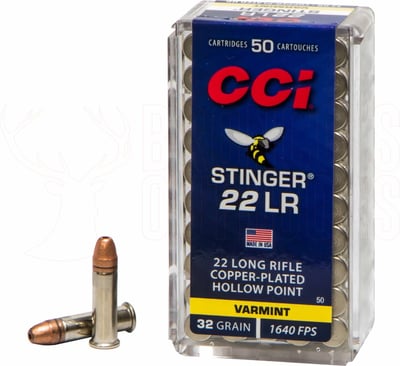 CCI Stinger .22 LR 32gr CPHP 50 Rounds