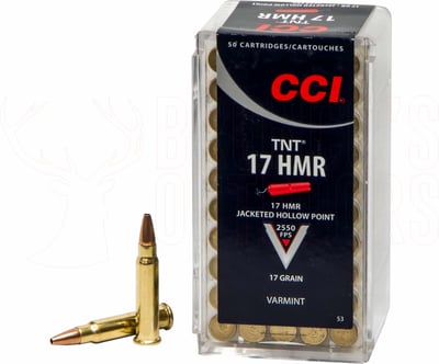 CCI TNT .17 HMR 17gr JHP 50 Rounds