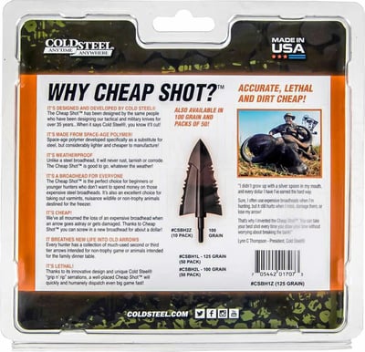 Cold Steel Cheap Shot Broadhead Arrowheads 125gr