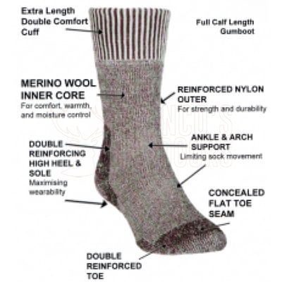 Comfort Socks 342 Merino Gumboot Sock Twin Pack