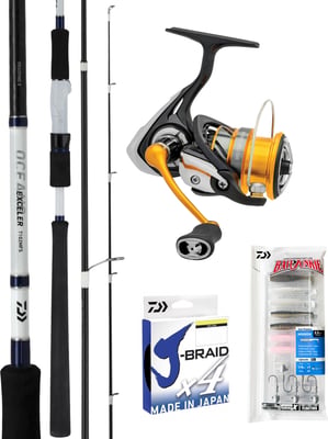 Daiwa Exceler Oceano III 762MHS 5-10kg + Daiwa Revros 4000-C + Daiwa J Braid PE:1.5 + Daiwa Bait Junkie Sample Set