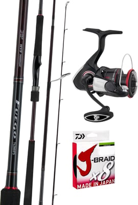 Daiwa Fuego 762MHFS 7'6" 2pc 5-9kg + Daiwa Fuego 3000D-C + Daiwa J-Braid PE2
