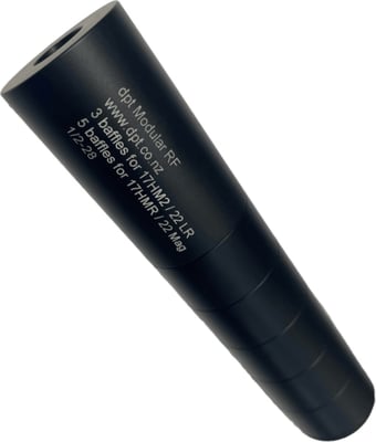 DPT Rimfire Suppressor 5 Baffles 1/2-28 No Step
