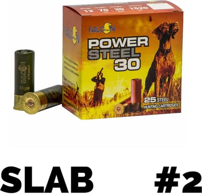 Falcon Power Steel 12ga 2 3/4" 30gm #2 250 Rounds