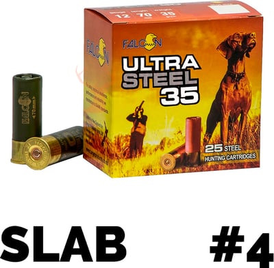 Falcon Ultra Steel 12ga 2 3/4" 35gm Steel #4 25 Rounds