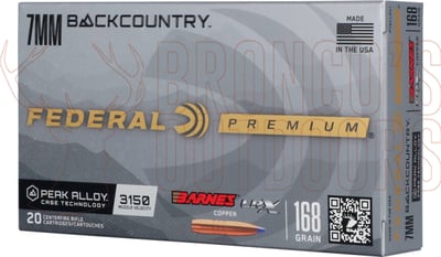 Federal Barnes LRX 7mm Backcountry 168gr LRX 20 Rounds