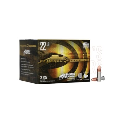 Federal HammerDown .22 LR 40gr Copper Plated HP 325 Rounds