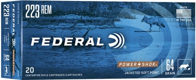 Federal Power-Shok .223 Rem 64gr SP 20 Rounds