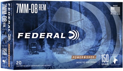 Federal Power-Shok 7mm-08 Rem 150gr JSP 20 Rounds