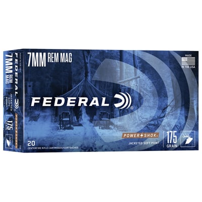 Federal Power Shok 7mm Rem Mag 175gr SP 20 Rounds