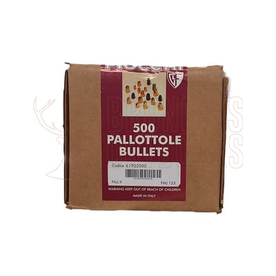 Fiocchi 9mm-38S Projectiles 123gr FMJ 500 Count