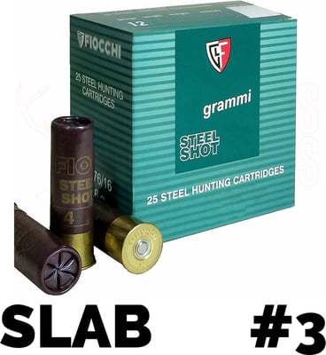 Fiocchi Exacta 12ga 3" 36gm Steel Shot #3 250 Rounds