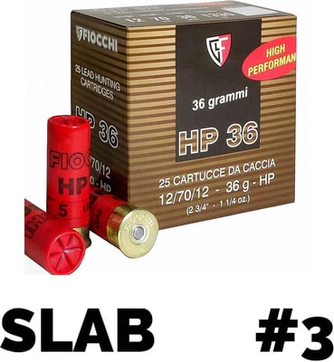 Fiocchi HP 36 12ga 2 3/4" 36gm #3 250 Rounds