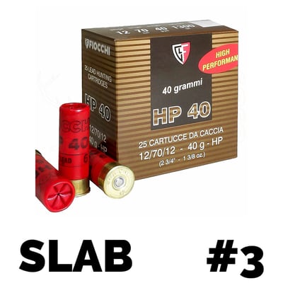 Fiocchi HP 40 12ga 2 3/4" 40gm #3 250 Rounds