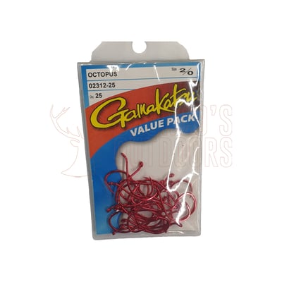Gamakatsu Octopus Hooks Red Small Pack