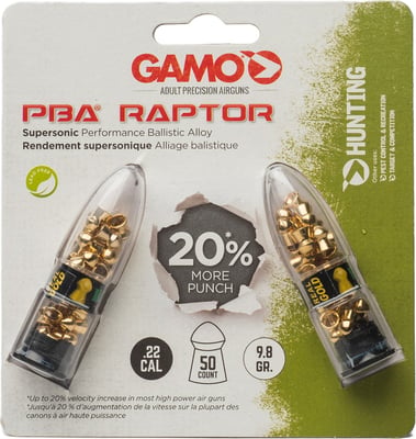 Gamo Raptor .22 9.8gr Domed PBA 50 Rounds