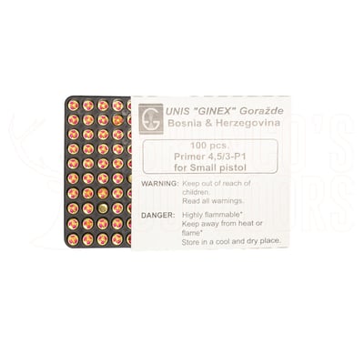 Ginex Small Pistol Primers 100 Count