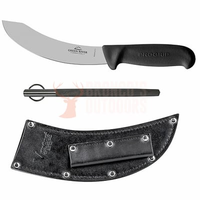 Green River Shepherds Knife 150mm Carbon Steel Blade + Sharpening Steel + Leather Sheath