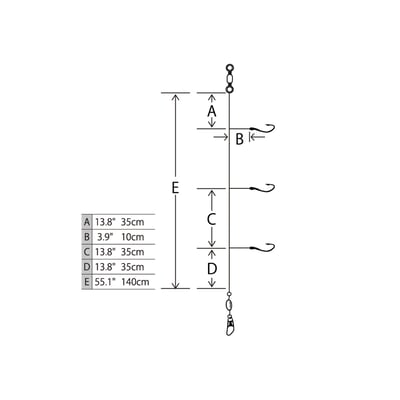 Hayabusa Blue Runner Sabiki Rig 3 Hooks #18