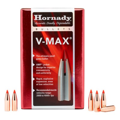 Hornady V-Max Projectiles .22 Cal .224" 50gr 100 Count