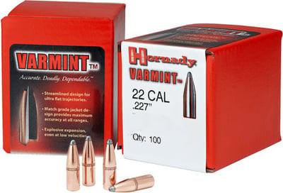Hornady Varmint Projectiles .22 Calibre .224" 50gr SP 100 Count
