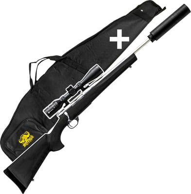 Howa 1500 S/S 20" Threaded Black .308 + Nikko Stirling Panamax 3-9x40mm Rifle Scope + Nielsen Sonic Suppressor + Buffalo River Carry PRO Gun Bag II with Silencer Pocket 52"