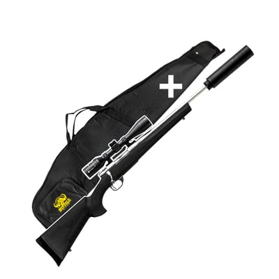 Howa 1500 S/S 20" Threaded Black 6.5 Creedmoor + Nikko Stirling Panamax 3-9x40mm Rifle Scope + Nielsen Sonic Suppressor + Buffalo River Carry PRO Gun Bag II with Silencer Pocket 52" Gun Bag