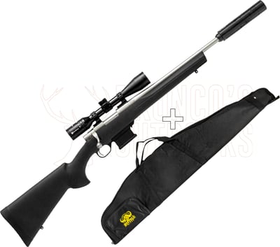 Howa Mini Stainless Black .223 20" 1/2-28" + Nikko Stirling Panamax Scope 3-9x40mm + Sonic 40 Compact Suppressor 6mm 1/2-28 + Buffalo River Carry Pro II Gun Bag