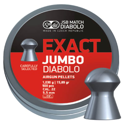 JSB Match Diabolo Exact Jumbo .22 15.89gr Pellets 500 Rounds
