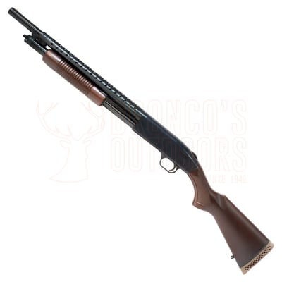 Mossberg 500 Retrograde Persuader Walnut Cyl Bore 12ga with Heat Shield
