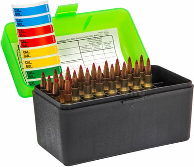 MTM Case-Gard Flip-Top Rifle Ammo Box Clear Green/Black