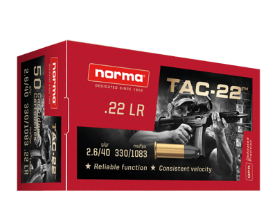 Norma TAC .22 LR 40gr LRN 500 Rounds