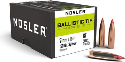Nosler Ballistic Tip Hunting Projectiles 7mm .284" 150gr 50 Rounds
