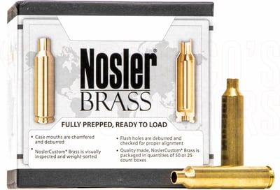 Nosler Custom Cartridge Brass - Ready to Load Precision Engineered Cases