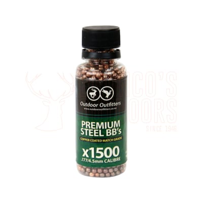 Outdoor Outfitters Premium Steel Copper Coated Match Grade .177 BBs 1500 Rounds