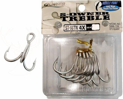 Owner ST-66TN Stinger Treble Hooks 4X Strong