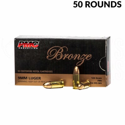 PMC Bronze 9mm Luger 124gr FMJ 50 Rounds