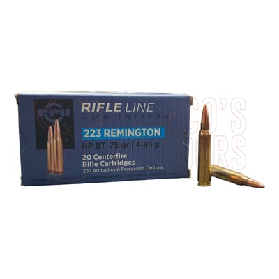 PPU .223 Rem 75gr HP BT 20 Rounds