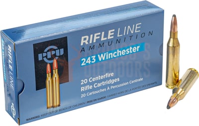 PPU Rifle Line .243 Winchester 90gr SP 20 Rounds