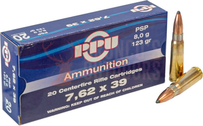 PPU Rifle Line 7.62x39 123gr PSP